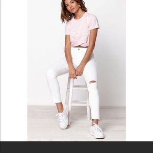 NWT 711 Levi skinny ankle white jeans